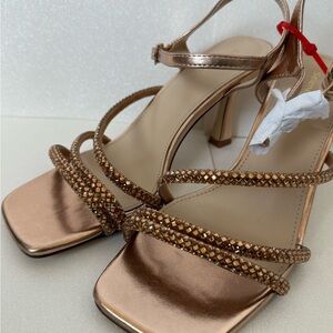 Elegant Bronze Strappy Heels